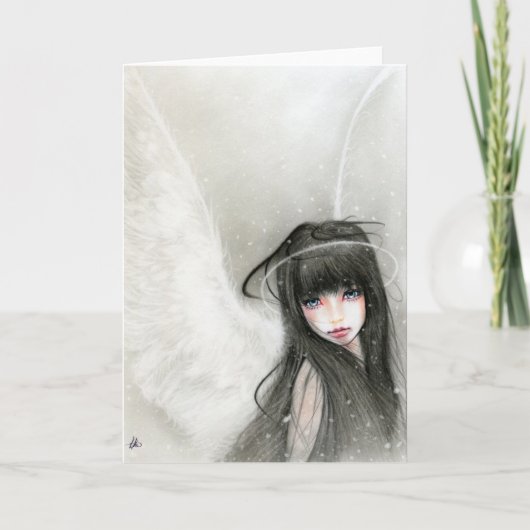 Carte de voeux d'ange de neige (Devant)
