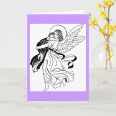 Carte de voeux d'ange de prière du soir (Fleur jaune)