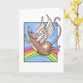 Carte de voeux d'ange de rat (Fleur jaune)