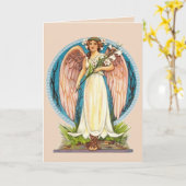 carte de voeux d'ange mystique (Fleur jaune)