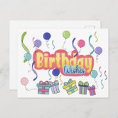 Carte de vœux d'anniversaire (Devant / Derrière)