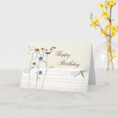 Carte de voeux d'anniversaire (Fleur jaune)