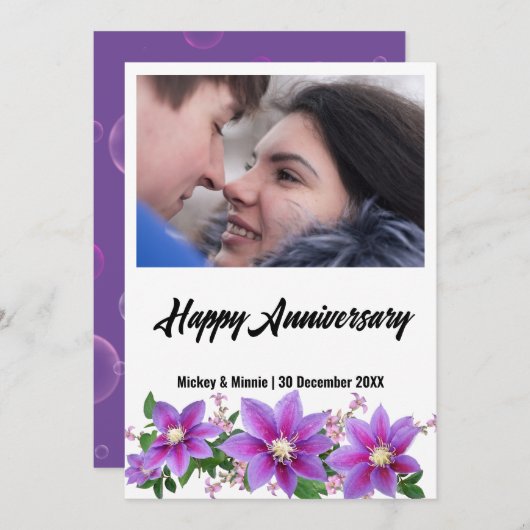 Carte de vœux d'anniversaire (Devant / Derrière)