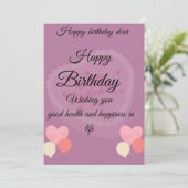 Carte de voeux d'anniversaire (Debout devant)