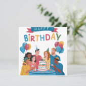 Carte de Vœux d'Anniversaire (Debout devant)