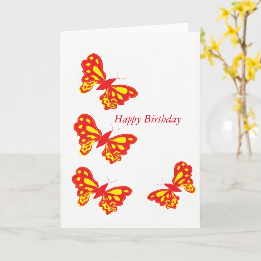 Carte de voeux d'anniversaire (Fleur jaune)