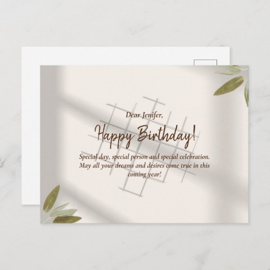 Carte de voeux d'anniversaire (Devant / Derrière)