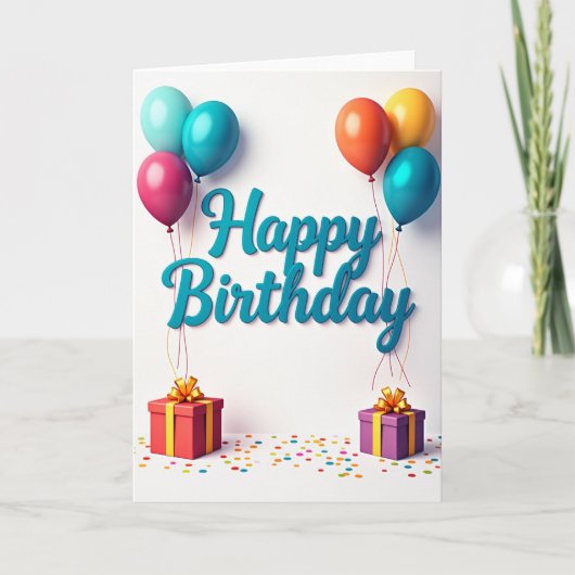 Carte de voeux d'anniversaire 3D (Devant)