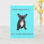 Carte de voeux d'anniversaire à Bulldog (Fleur jaune)