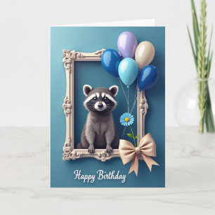 Carte de vœux d'anniversaire à cadre floral