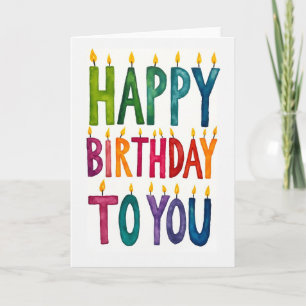 Carte de vœux d'anniversaire à l'aquarelle