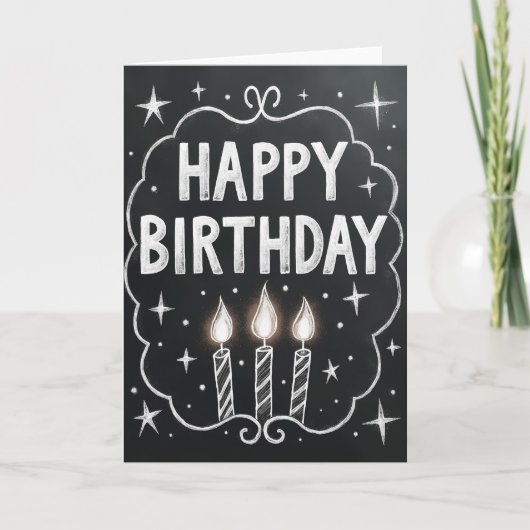 Carte de vœux d'anniversaire à l'ardoise (Devant)