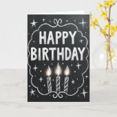 Carte de vœux d'anniversaire à l'ardoise (Fleur jaune)