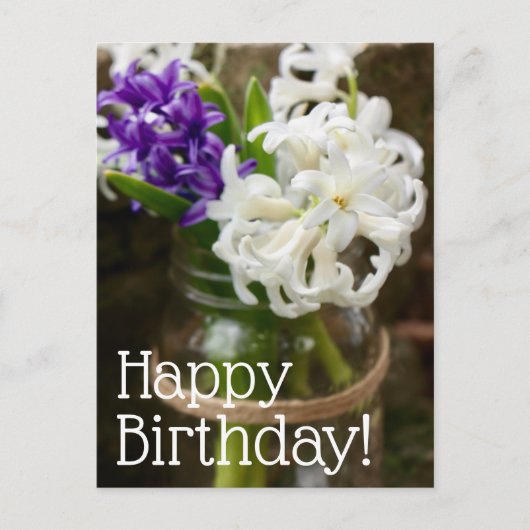 Carte de vœux d'anniversaire à l'hyacinthe pourpre (Devant)