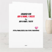 Carte de voeux d'anniversaire - Ajouter AGE - Voir (Dos)