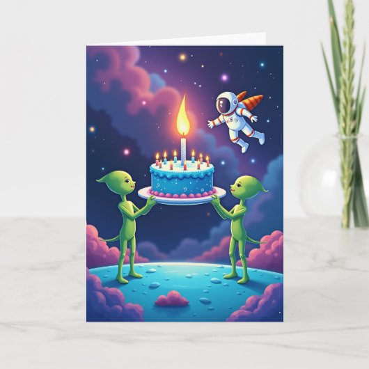 Carte de vœux d'anniversaire Alien (Devant)