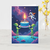 Carte de vœux d'anniversaire Alien (Fleur jaune)