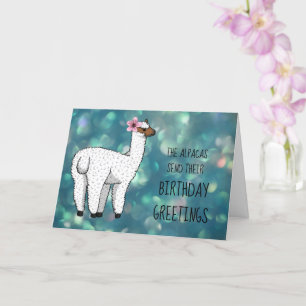 Carte de voeux d'anniversaire Alpaca