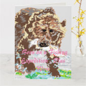 Carte de voeux d'anniversaire amusant Grizzly Ours (Fleur jaune)
