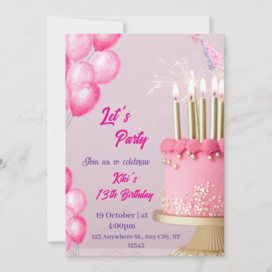 Carte de vœux d'anniversaire amusante avec des bal (Devant)