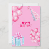 Carte de vœux d'anniversaire amusante avec des bal (Dos)