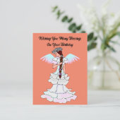 Carte de vœux d'anniversaire ange adorable (Debout devant)