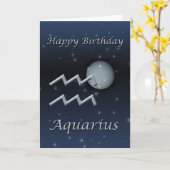 Carte de voeux d'anniversaire Aquarius Uranus (Fleur jaune)