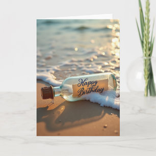 Carte de vœux d'anniversaire au bord de la mer