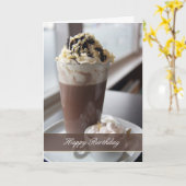 carte de voeux d'anniversaire au chocolat chaud (Fleur jaune)