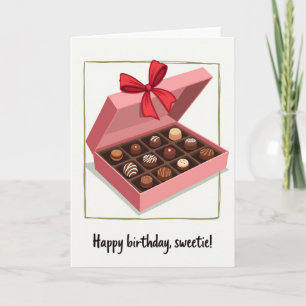 Carte de vœux d'anniversaire au chocolat doux