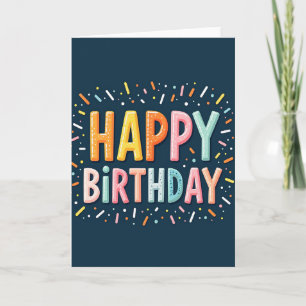 Carte de vœux d'anniversaire aux lettres pastel su