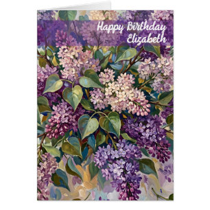 Carte de vœux d'anniversaire aux lilas joyeux
