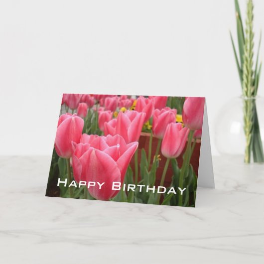 Carte de voeux d'anniversaire aux Tulipes (Devant)