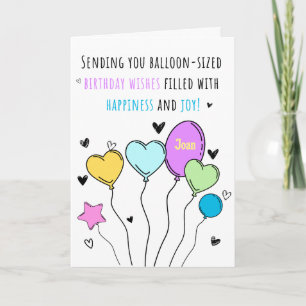 Carte de vœux d'anniversaire avec ballon coloré