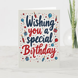Carte de vœux d'anniversaire avec ballons