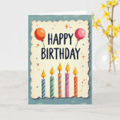 Carte de vœux d'anniversaire avec bordure joyeuse (Fleur jaune)