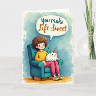 Carte de vœux d'anniversaire avec fauteuil sarcell