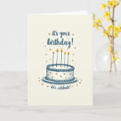 Carte de vœux d'anniversaire avec gâteau (Fleur jaune)