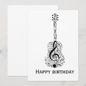 Carte de vœux d'anniversaire avec note de musique (Devant / Derrière)