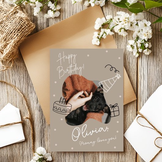 Carte de vœux d'anniversaire avec photo de l'anima