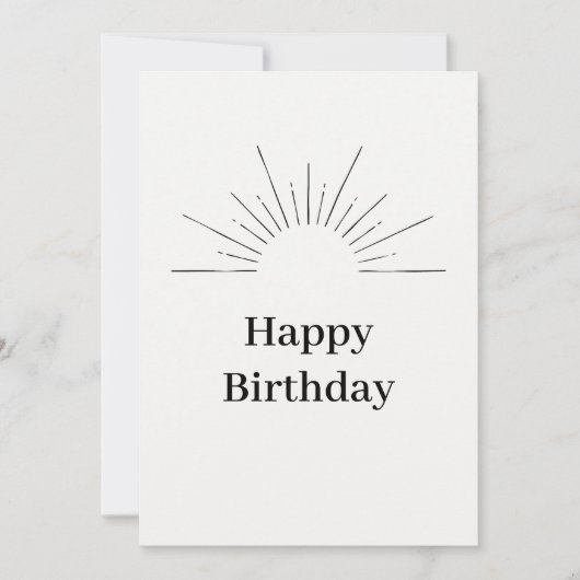Carte de vœux d'anniversaire avec soleil heureux (Devant)