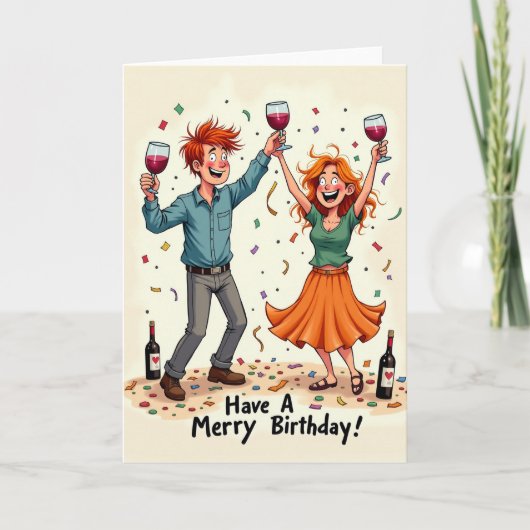 Carte de vœux d'anniversaire avec toast (Devant)