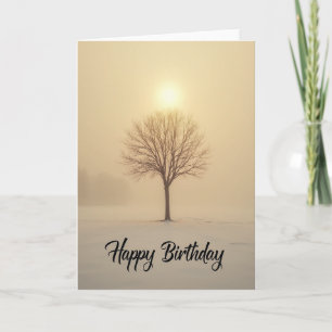 Carte de vœux d'anniversaire avec un arbre chaud