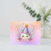 Carte de vœux d'anniversaire avec un chat mignon K (Debout devant)