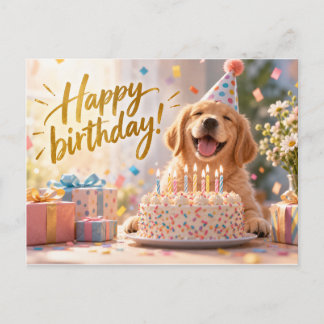 Carte de vœux d'anniversaire avec un joli Golden R