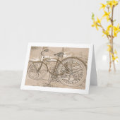 Carte de voeux d'anniversaire avec Vélo Vintage (Fleur jaune)