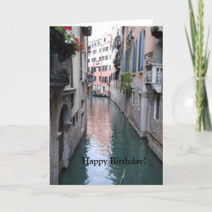 Carte de voeux d'anniversaire avec Venise, Italie