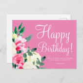 Carte de vœux d'anniversaire avec verset biblique  (Devant / Derrière)