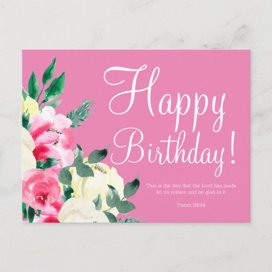 Carte de vœux d'anniversaire avec verset biblique  (Devant)