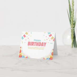 Carte de voeux d'anniversaire – Ballon coloré